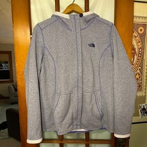 The North Face hooded sweater fleece purple zip up
